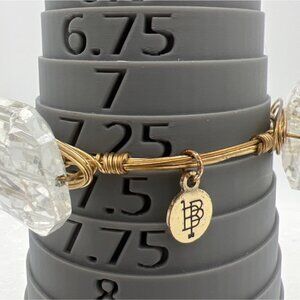 Bourbon and Bowties Bangle Bracelet Gold Tone Wire Wrapped Acrylic ICE Gems